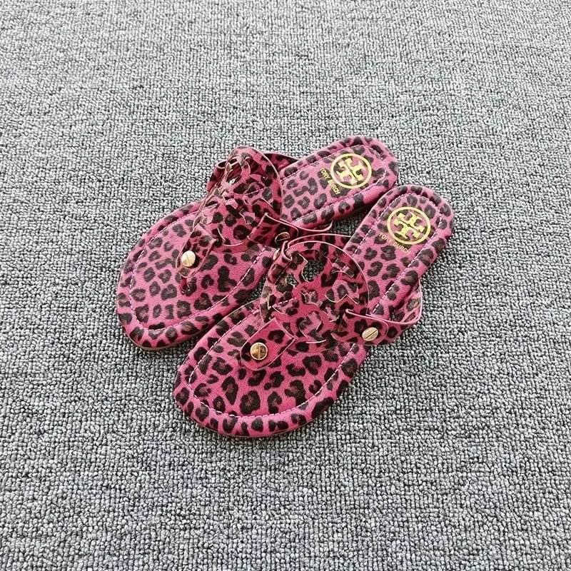 Rose red leopard print TB leather