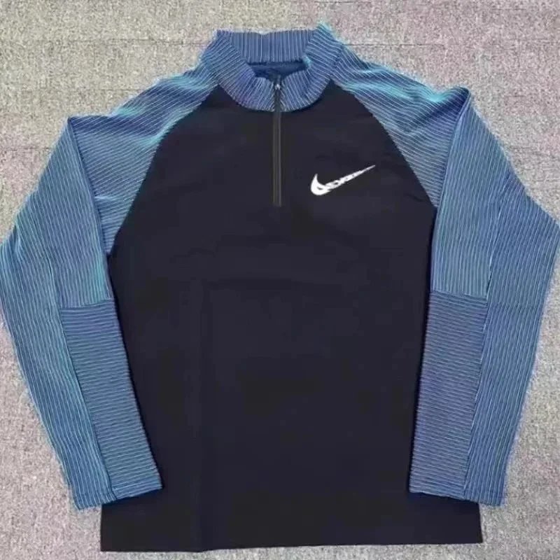 Threaded Half Zipper Blue
