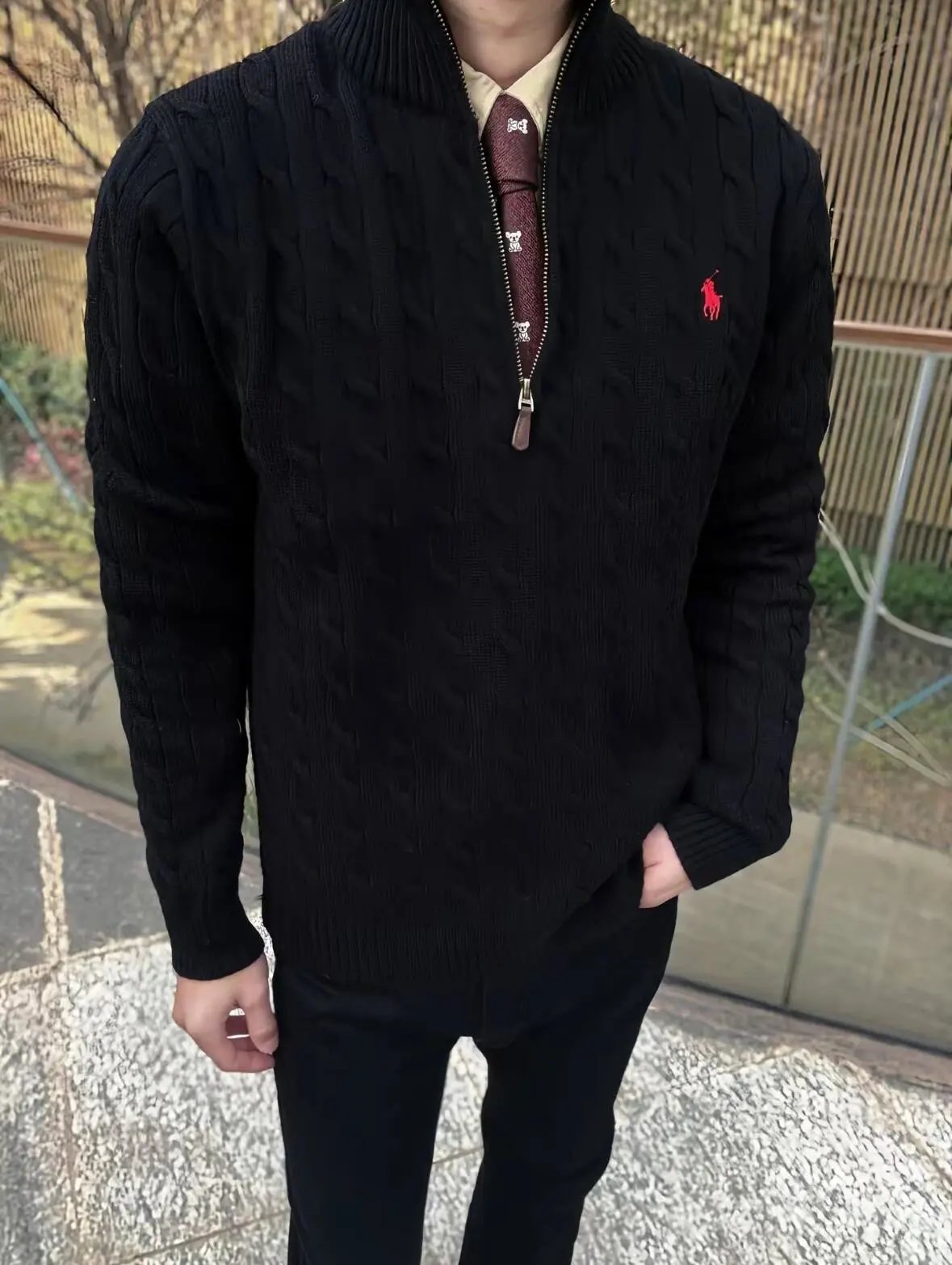 Zipper sweater black