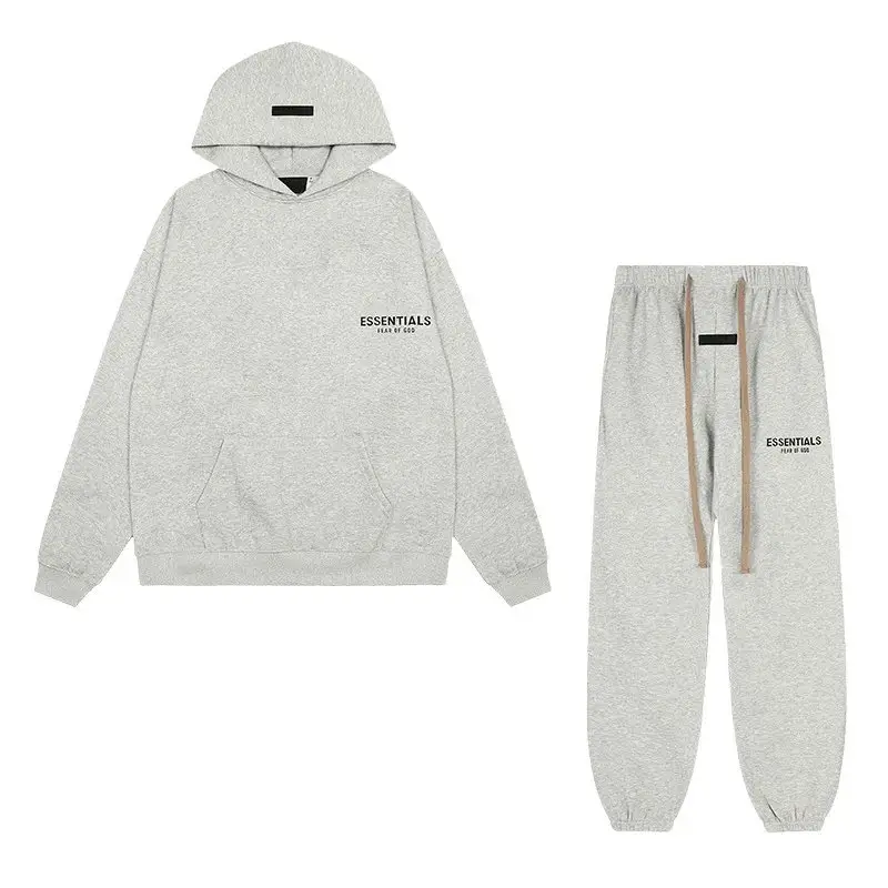 连帽-花灰色套装